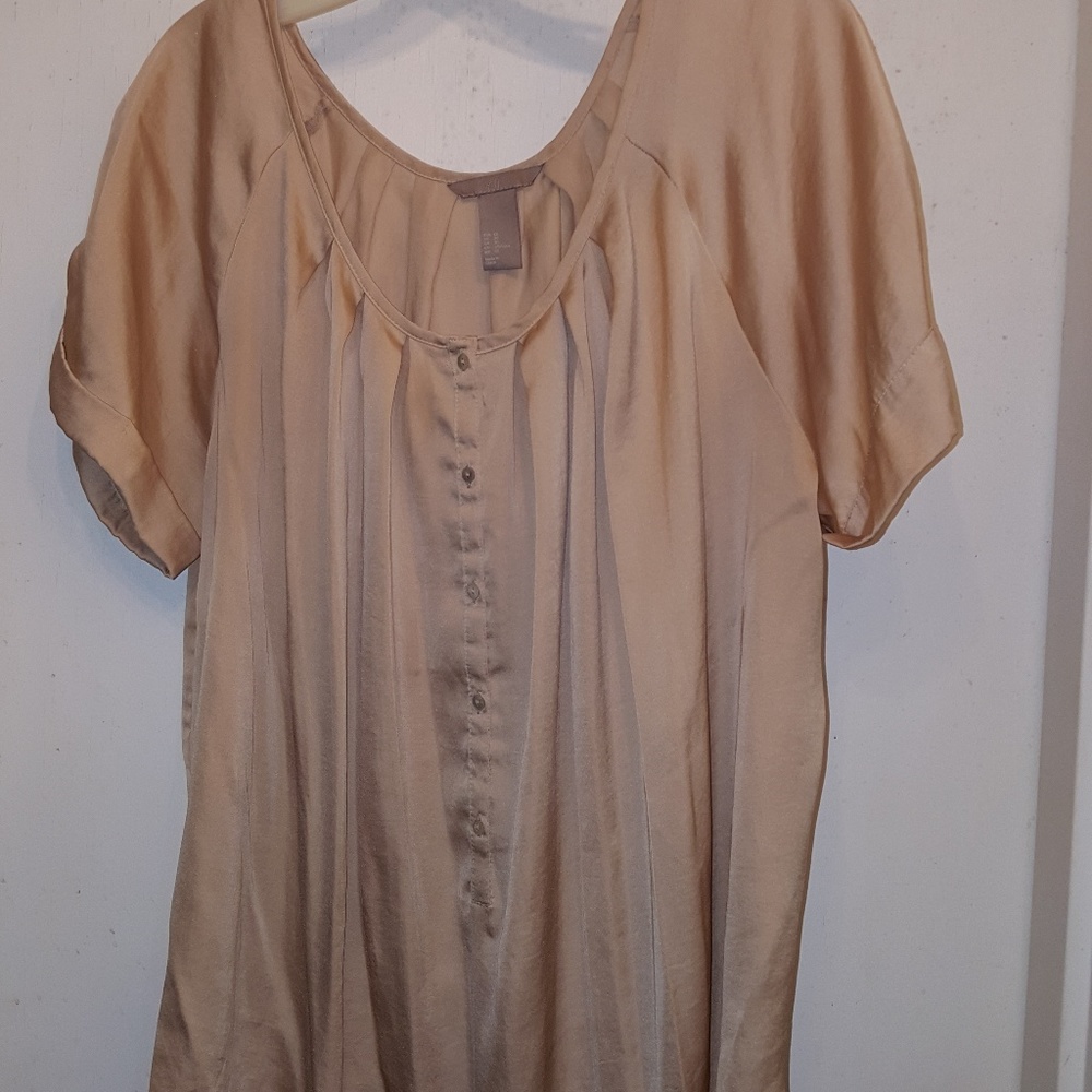 Plus Size Champagne Satin Top - Sz 20 - by H&M